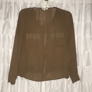 Women’s Brown Button Up Blouse